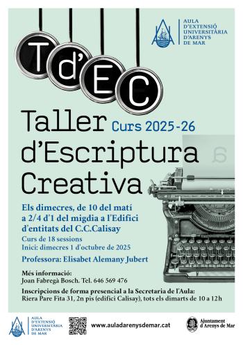 Obertes les inscripcions per al Taller d'Escriptura